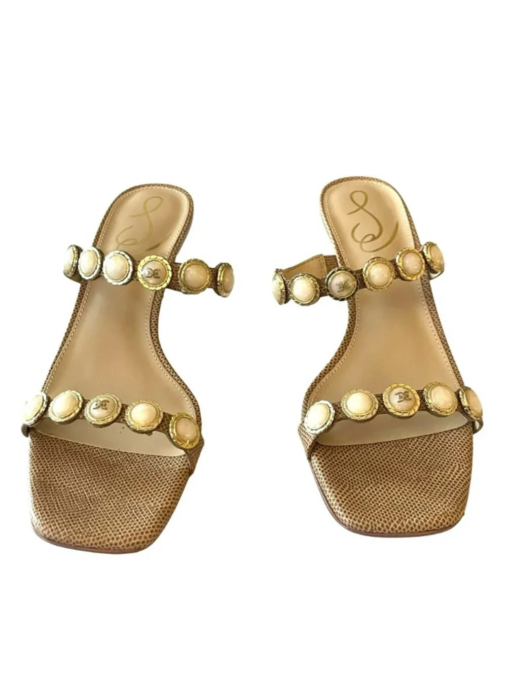 Sam Edelman Palma Kitten Heel Embellished Slip On Mules NEW Sz 6.5